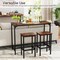 3-Piece Industrial Dining Set with 47.5 Inch Table and 2 Bar Stools